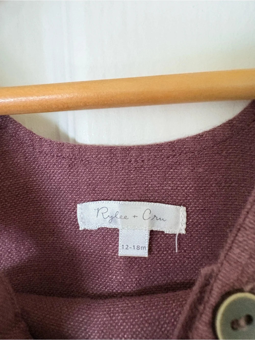 NWOT Rylee + Cru Deep Plum Linen Overalls - size 12-18 months
